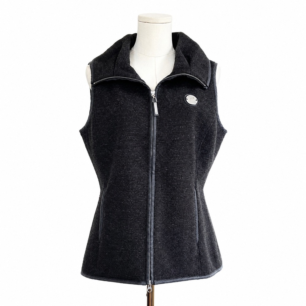 Noel Asmar Equestrian Wool Blend Riding Vest Womens M Quiet Luxury Preppy Zip